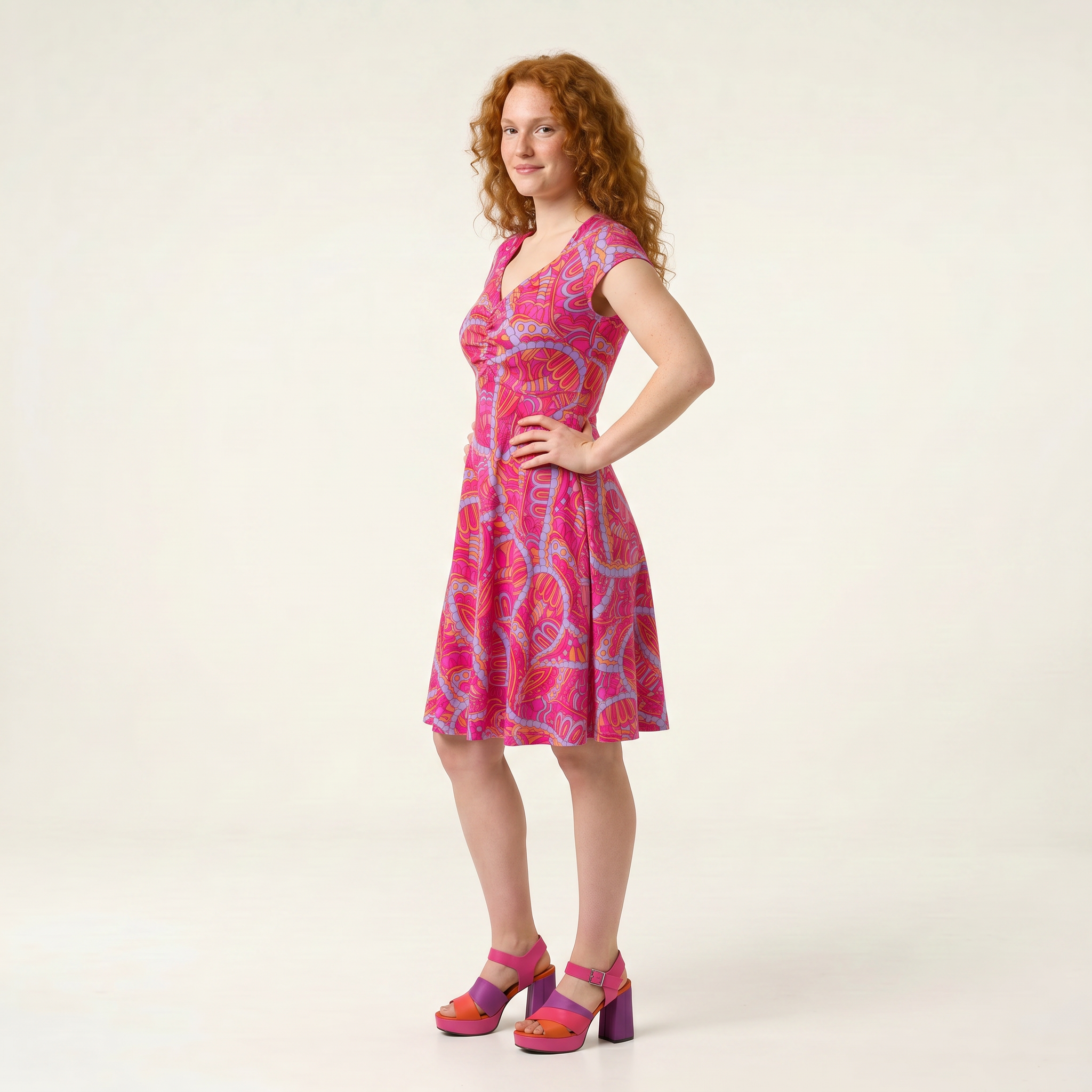 Palai Ruched Sweetheart Flare Dress