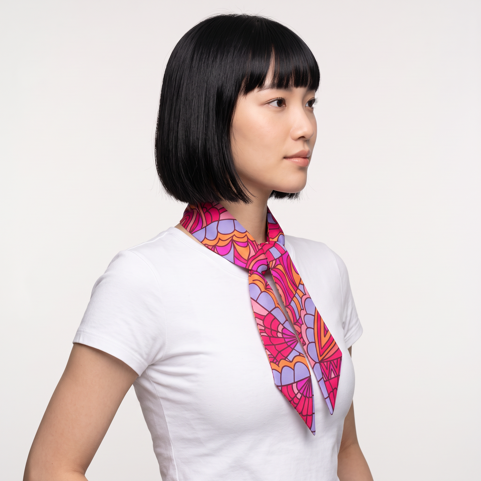 Palai Momme Mulberry Silk Twill Ribbon Scarf