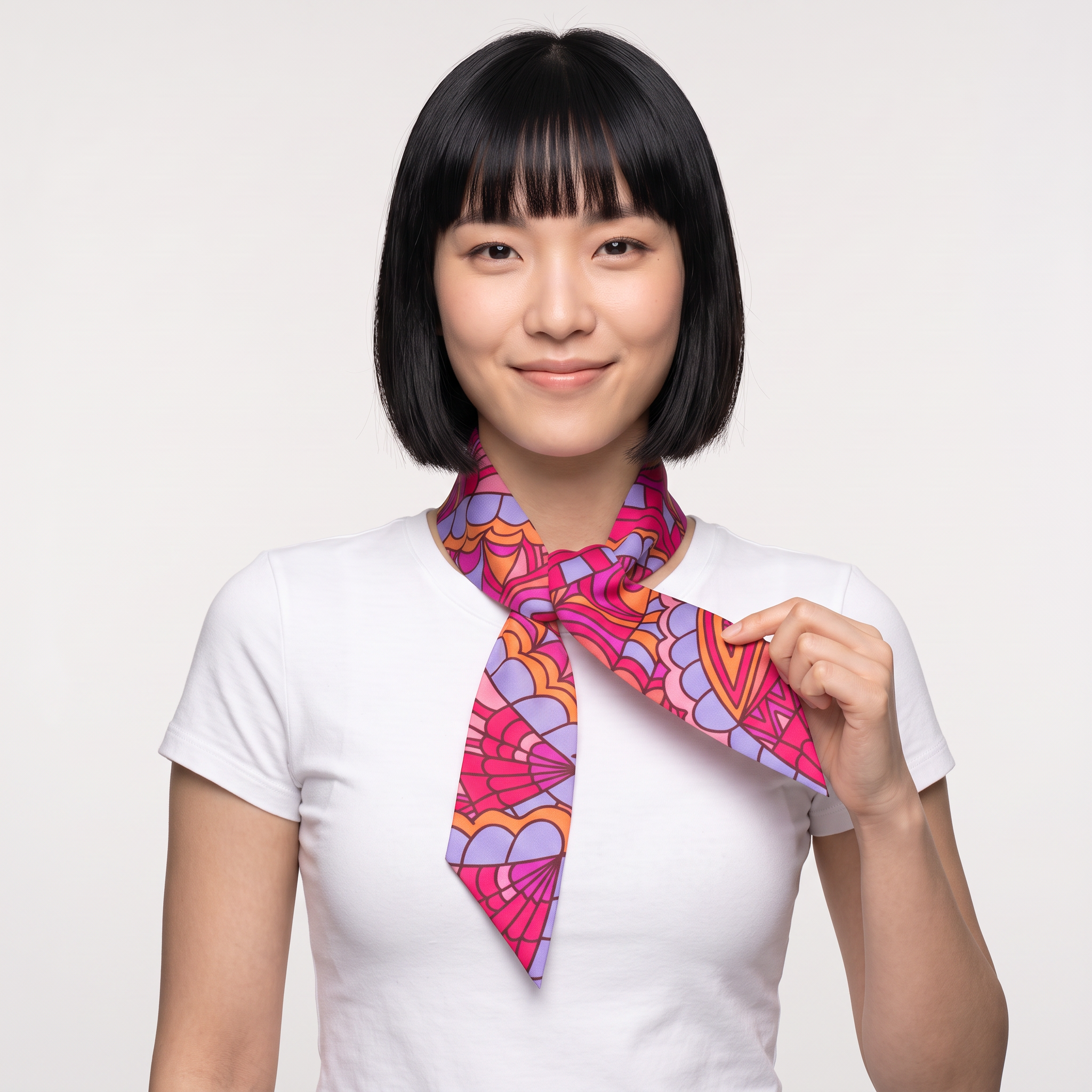 Palai Momme Mulberry Silk Twill Ribbon Scarf