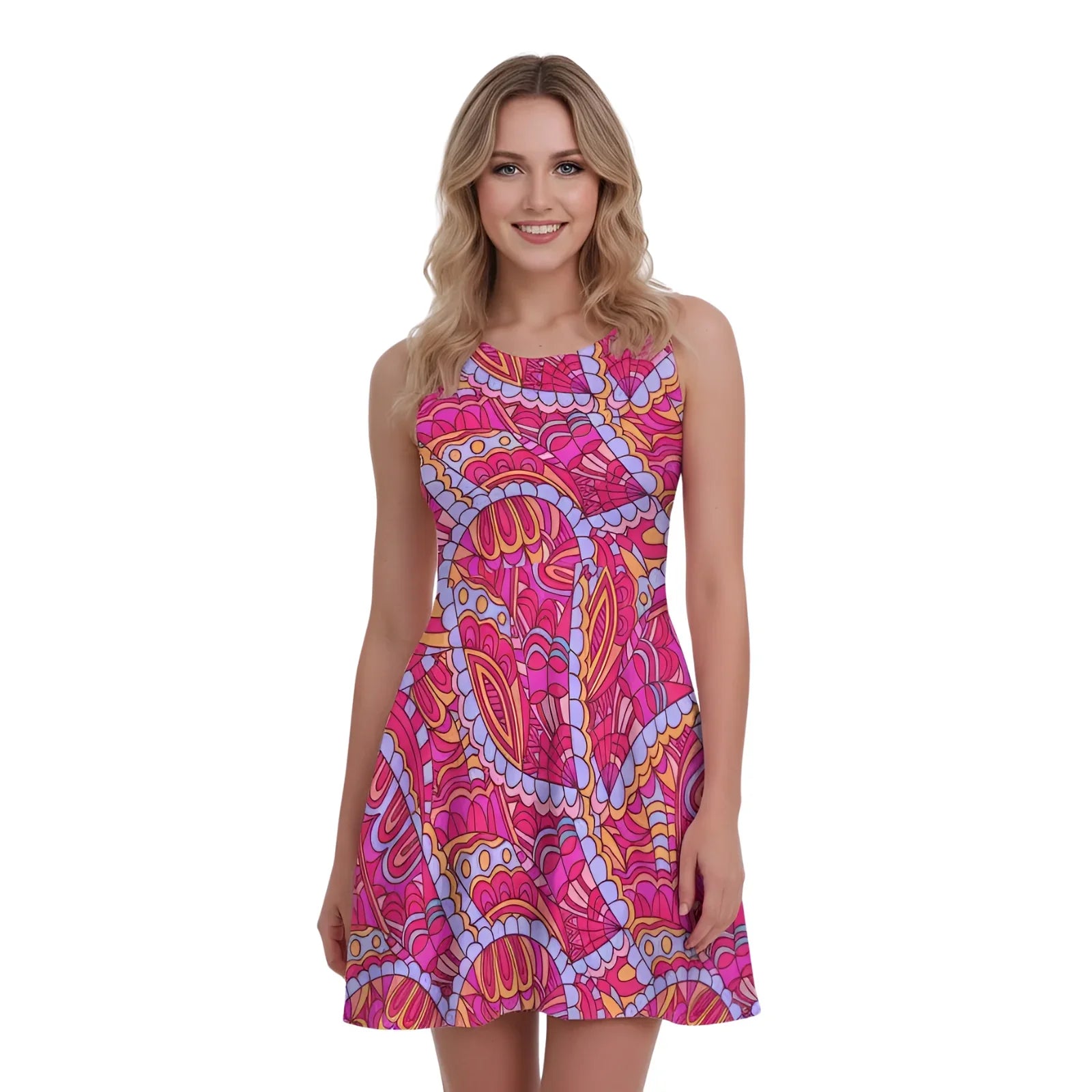 Palai Sleeveless Pleated Mini Skater Dress