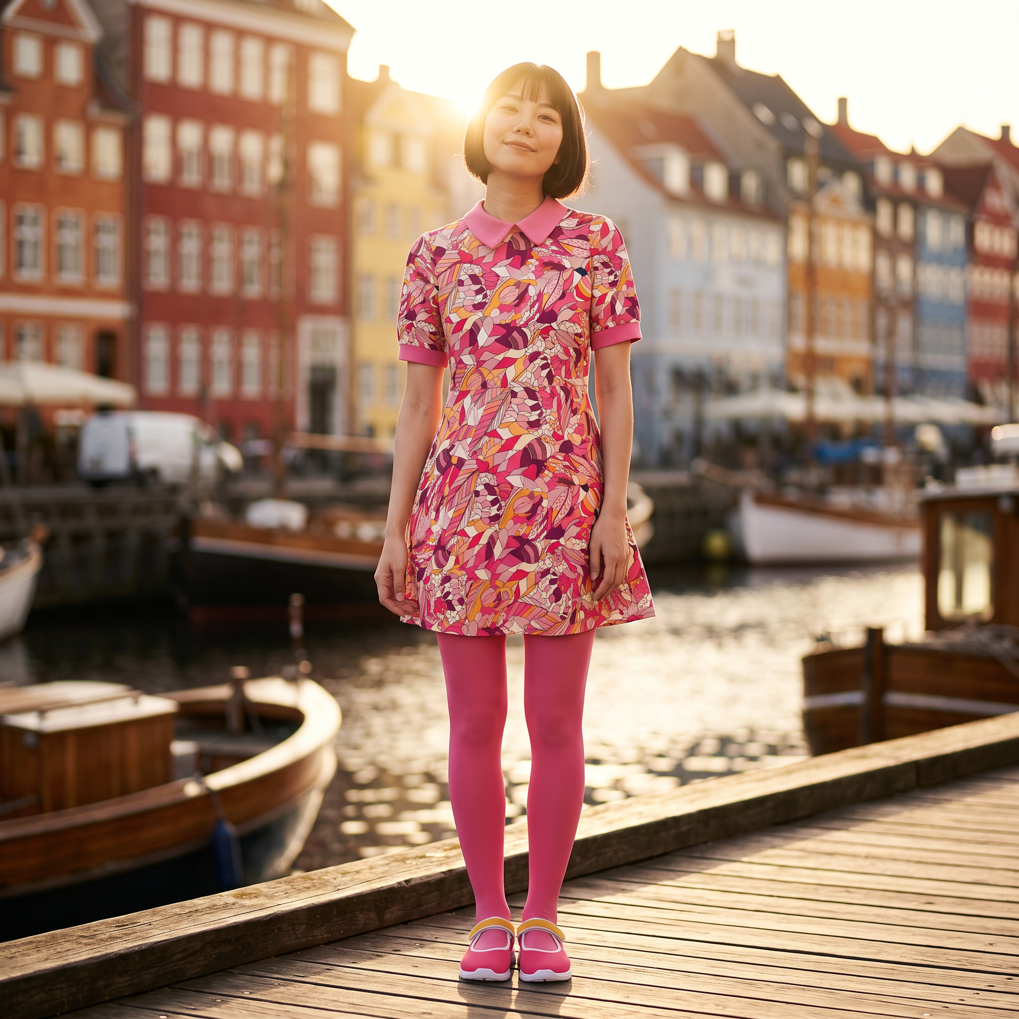 Perl A-Line Peter Pan Collar Mini Dress