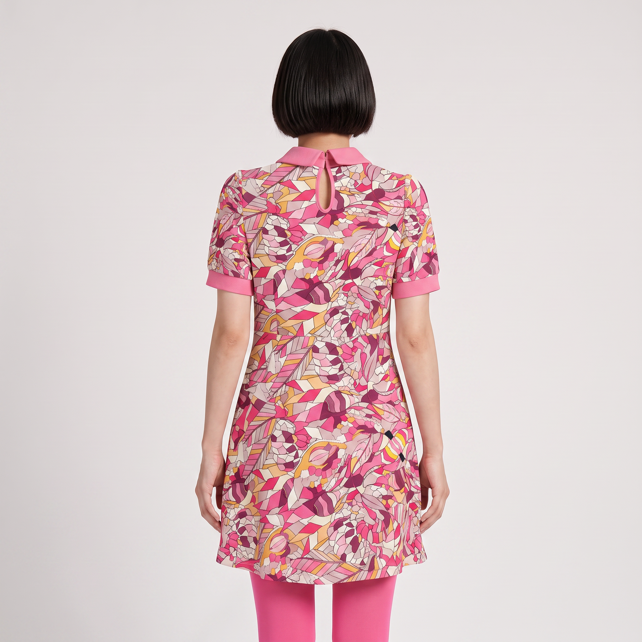 Perl A-Line Peter Pan Collar Mini Dress