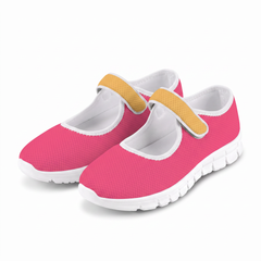 Radical Red Mesh Duo Color Women's Lightweight Mary Janes with Yellow Orange strap - Blissfully Brand