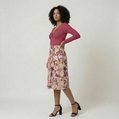 Piki Button A-Line Midi Skirt