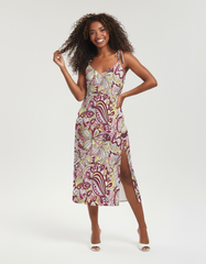 Piki Tie Strap Split Midi Dress