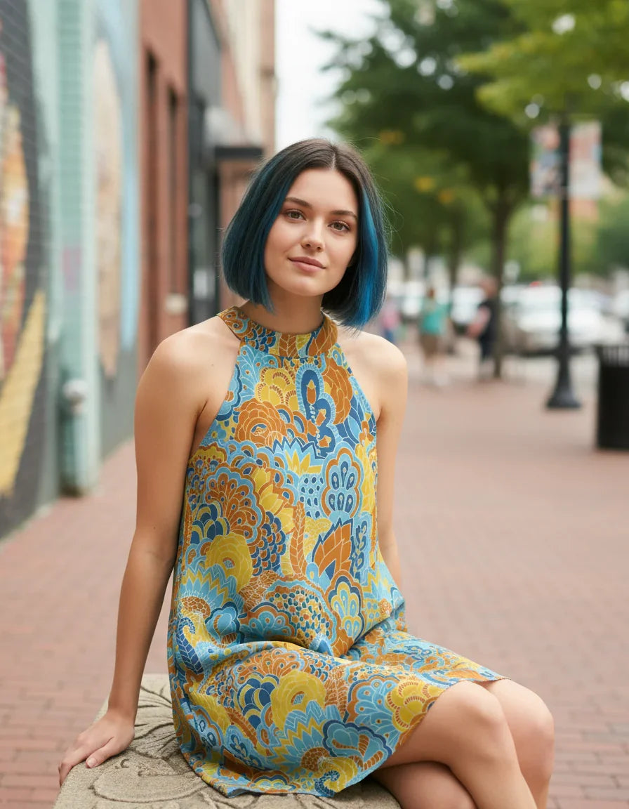 Pinsa Halter Flare Dress