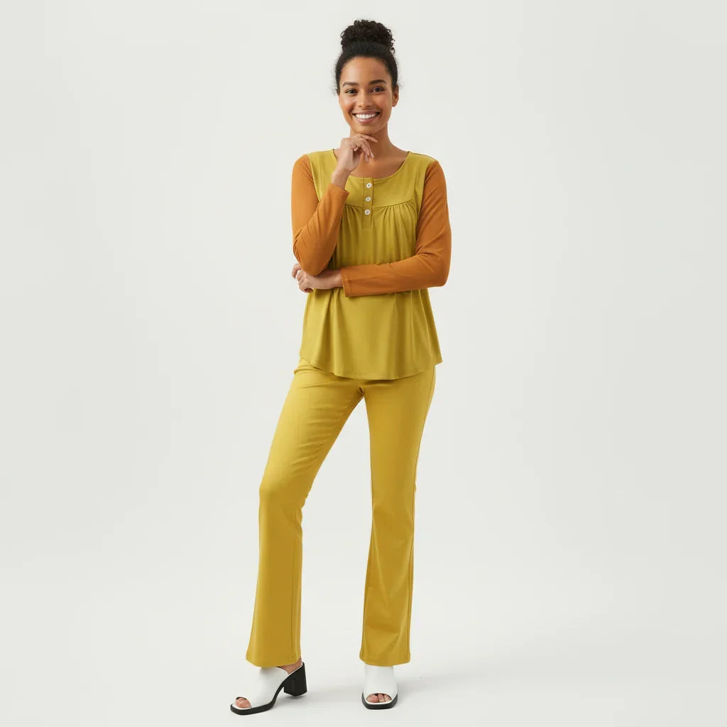 Pinsa Babydoll Long Sleeve Top