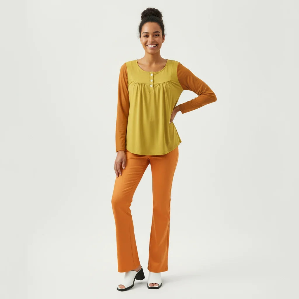 Pinsa Babydoll Long Sleeve Top