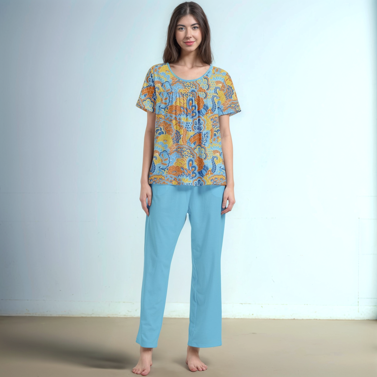 Pinsa Short Sleeve Long Pants Lounge Set