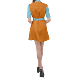 Pinsa Color Block Belted Shirt Dress