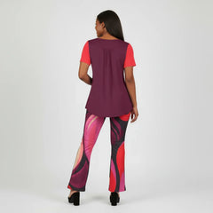 Prague Two-Tone Scoop Neck Tunic Top - Airline Series