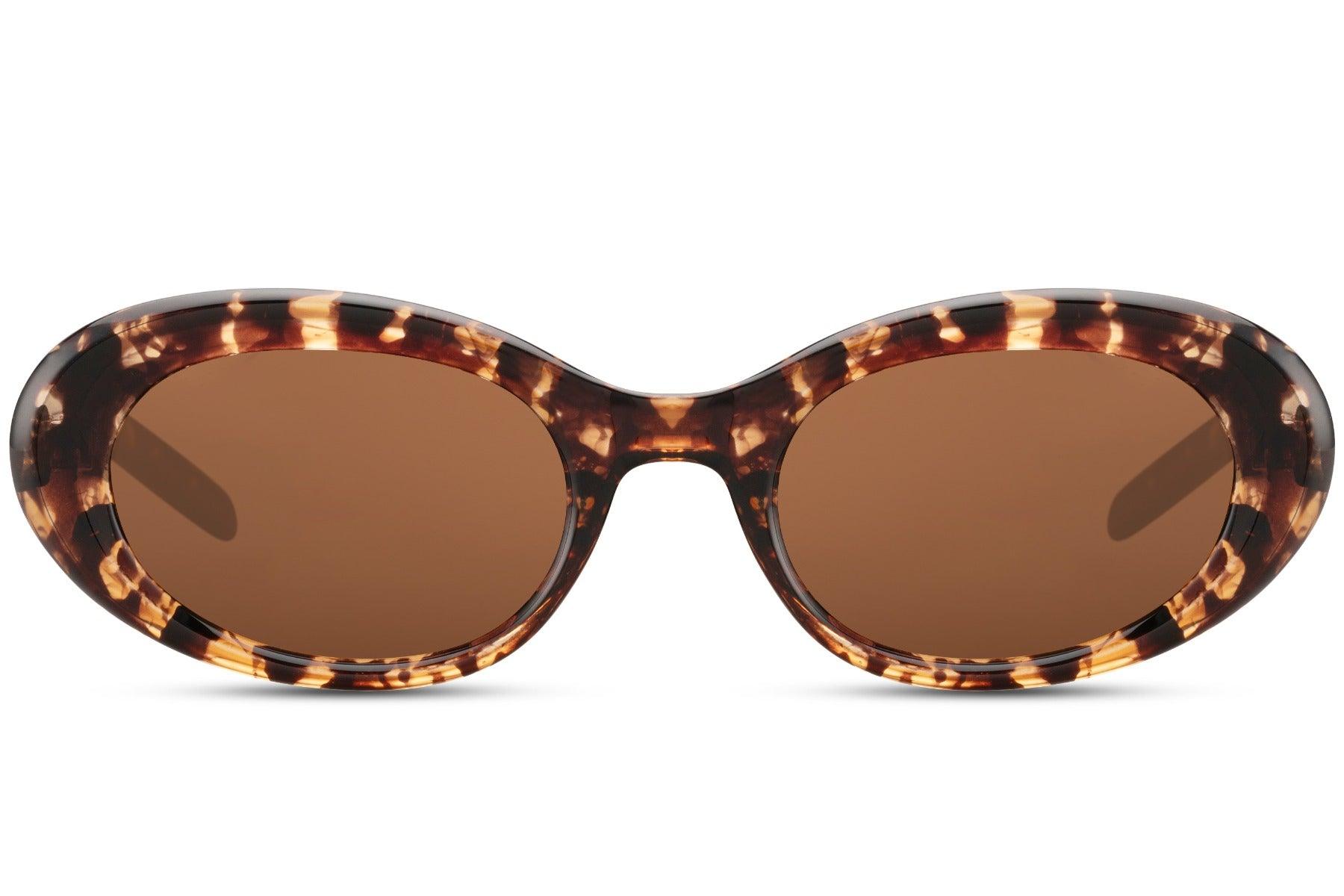 Pulp Tortoise Round Mod Sunglasses - Blissfully Brand - Circle Retro Funky Brown Oval