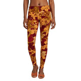 Abstract Paisley Floral Print Lycra Spandex Midrise Full Stretch Leggings - Workout Performance - Boho - Retro - Psychedelic - Vibrant - Plus Size - Blissfully Brand