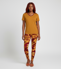 Renai Indochine Orange V-neck Tee