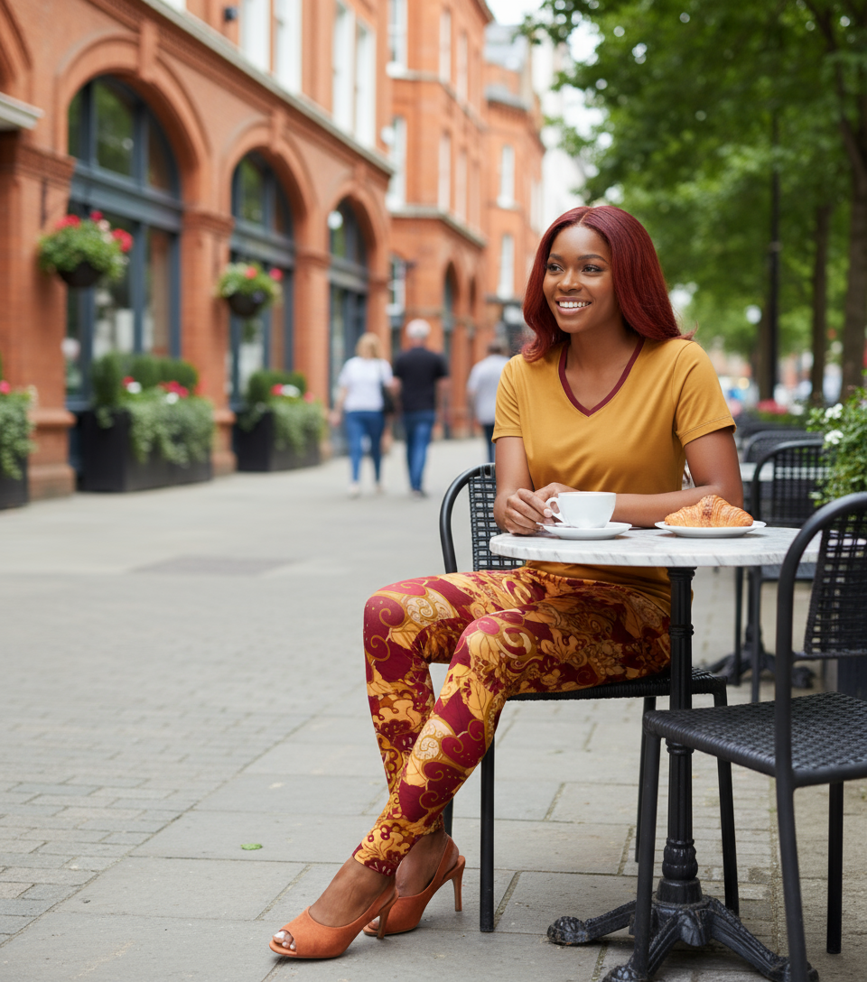 Renai Indochine Orange V-neck Tee