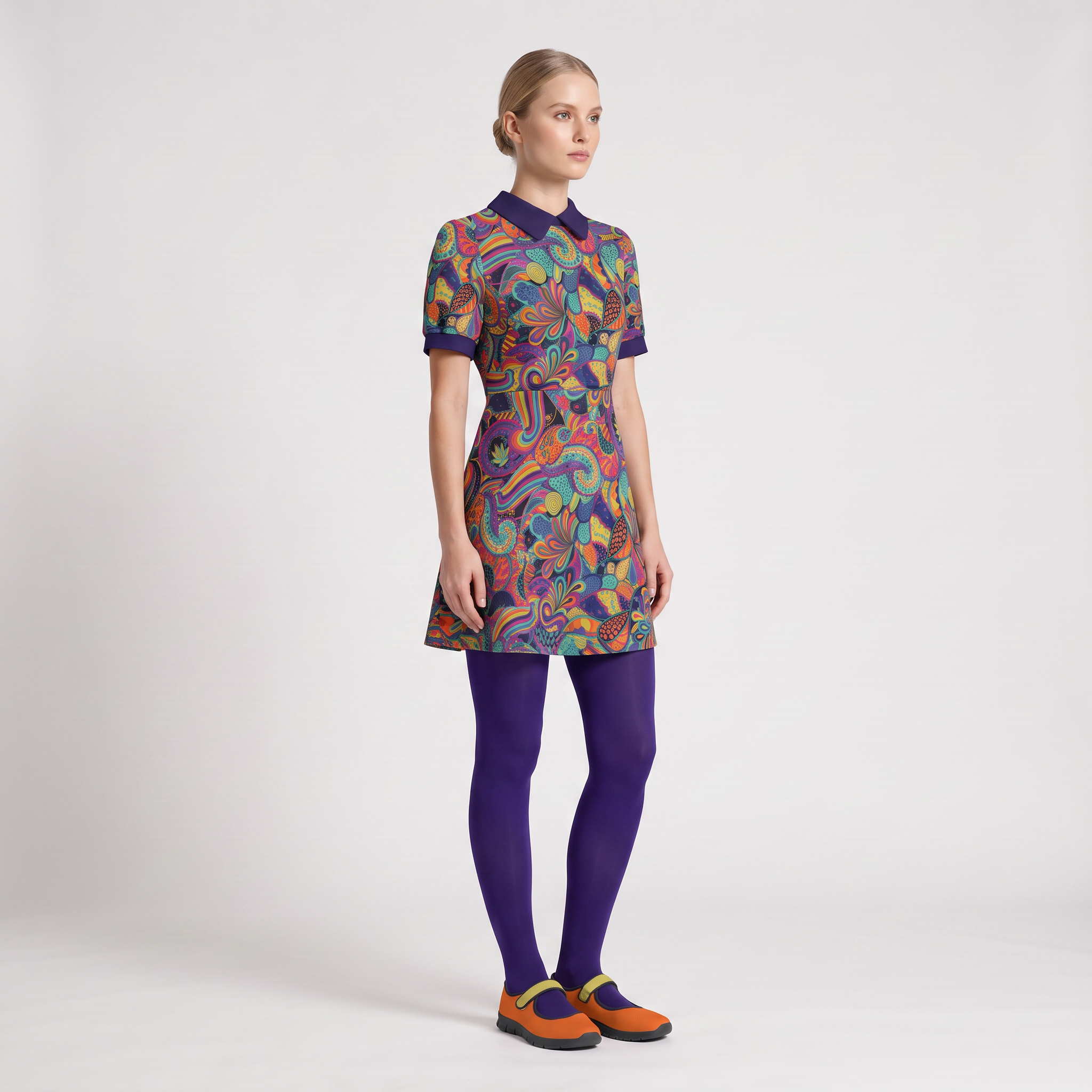 Rinas A-Line Peter Pan Collar Mini Dress