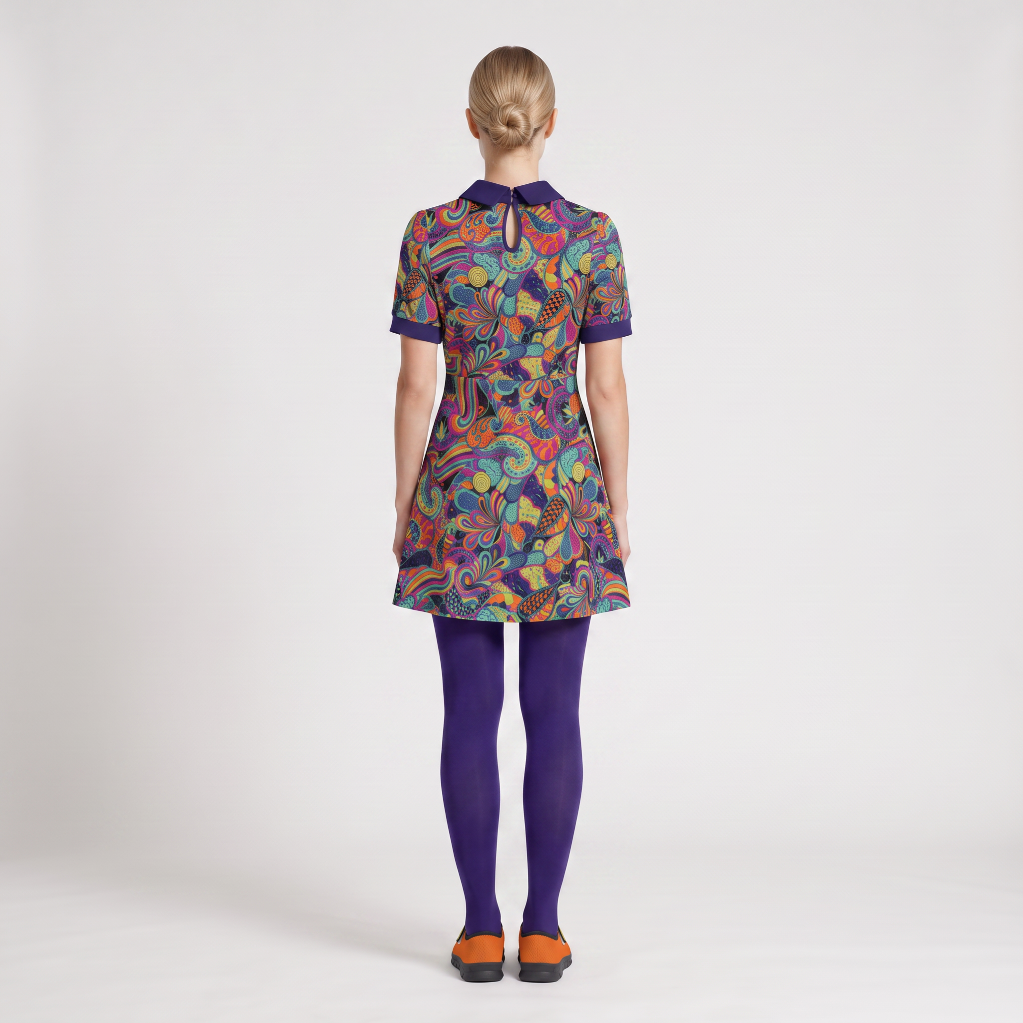 Rinas A-Line Peter Pan Collar Mini Dress