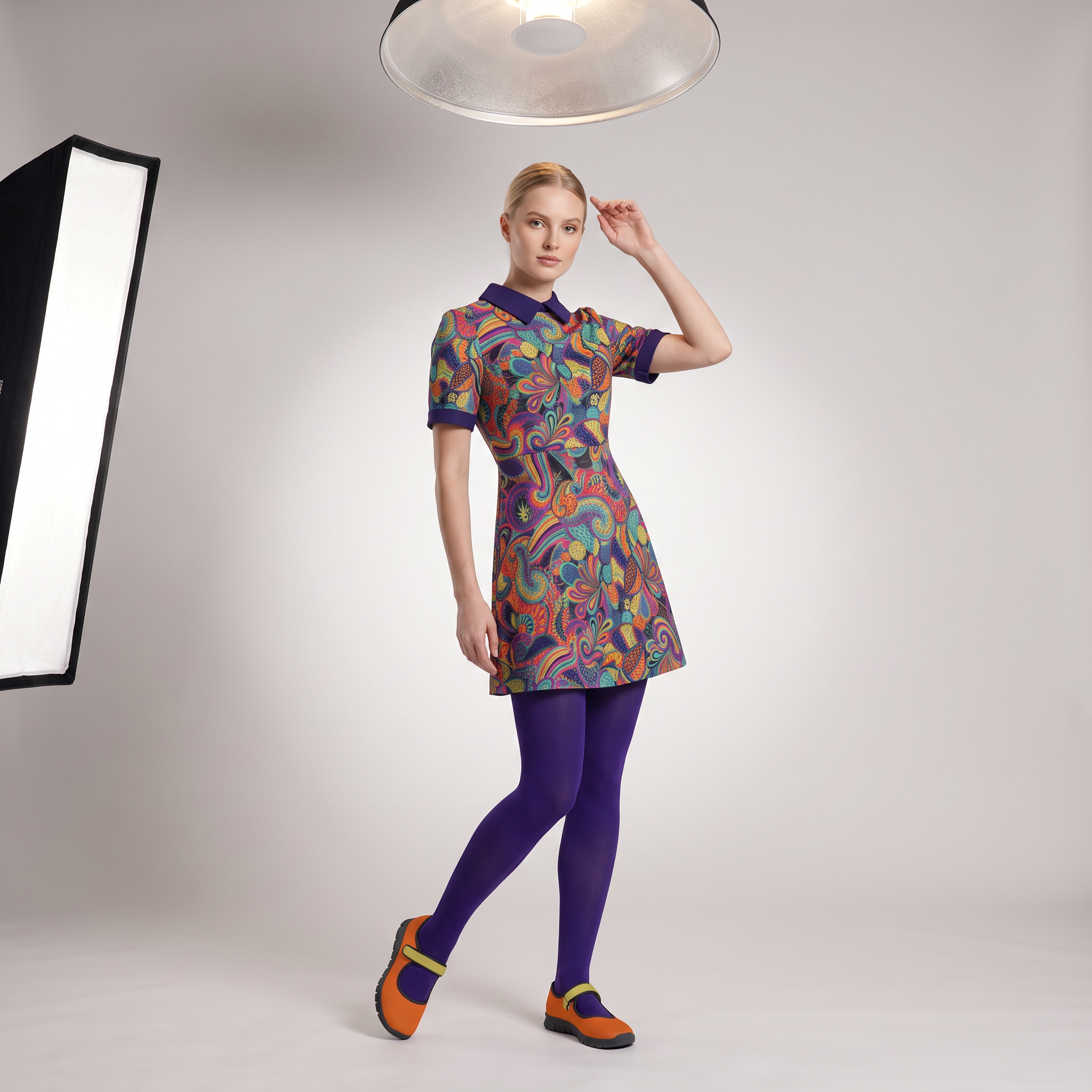 Rinas A-Line Peter Pan Collar Mini Dress