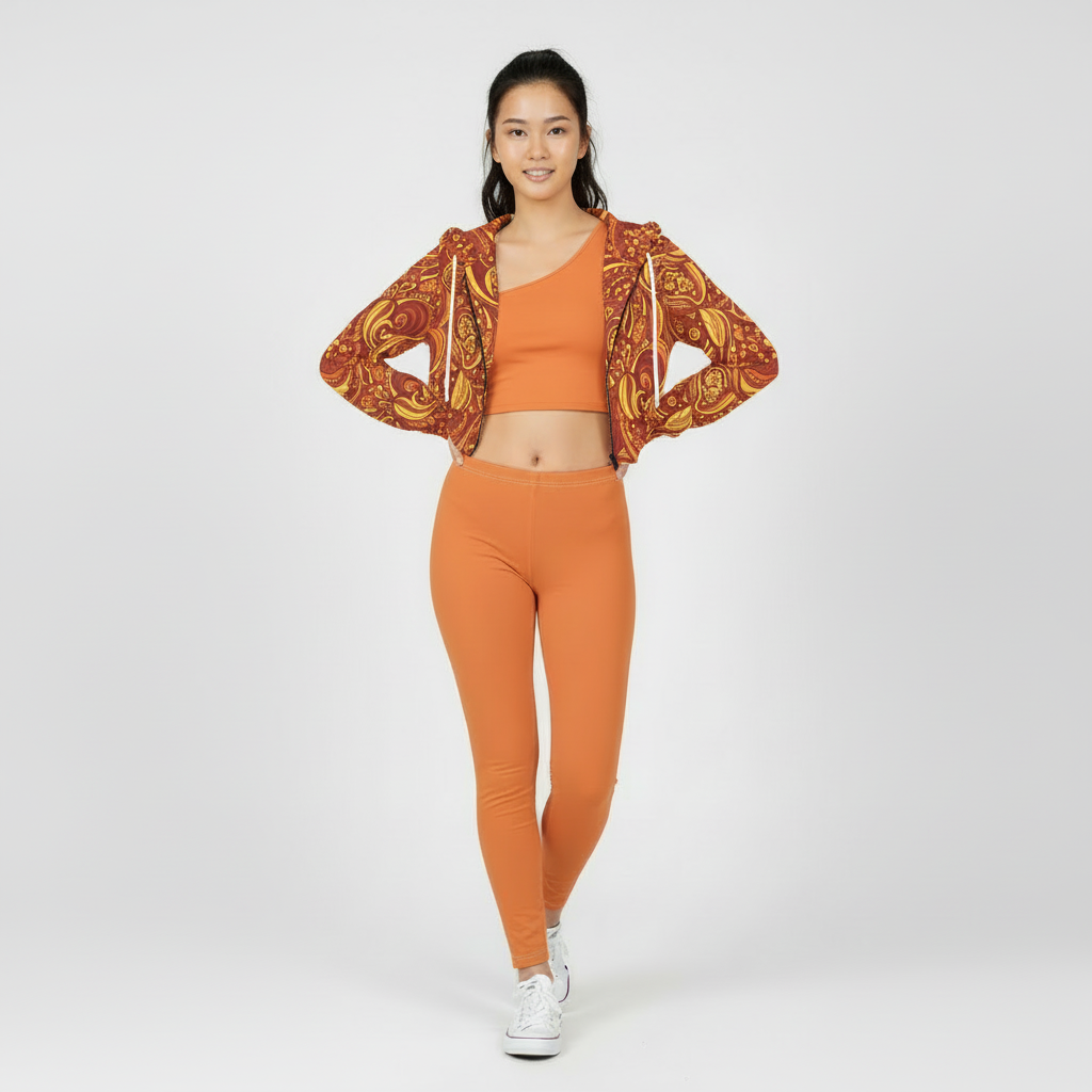 Safrana Crop Top Zip Hoodie