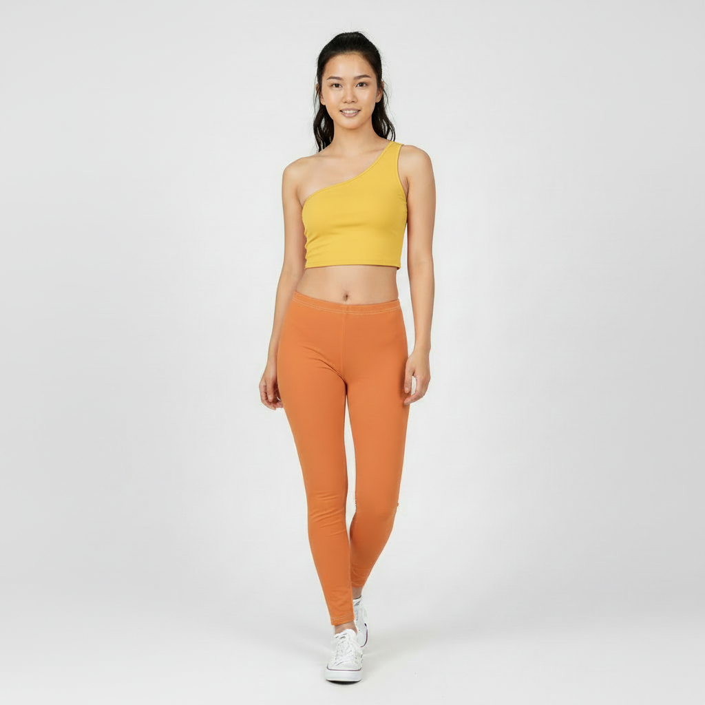 Safrana Series Yellow One-Shoulder Cropped Top