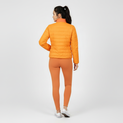 Safrana Series Orange Stand Collar Lightweight Puffer Jacket
