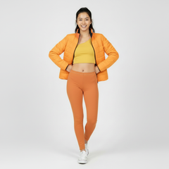 Safrana Series Orange Stand Collar Lightweight Puffer Jacket