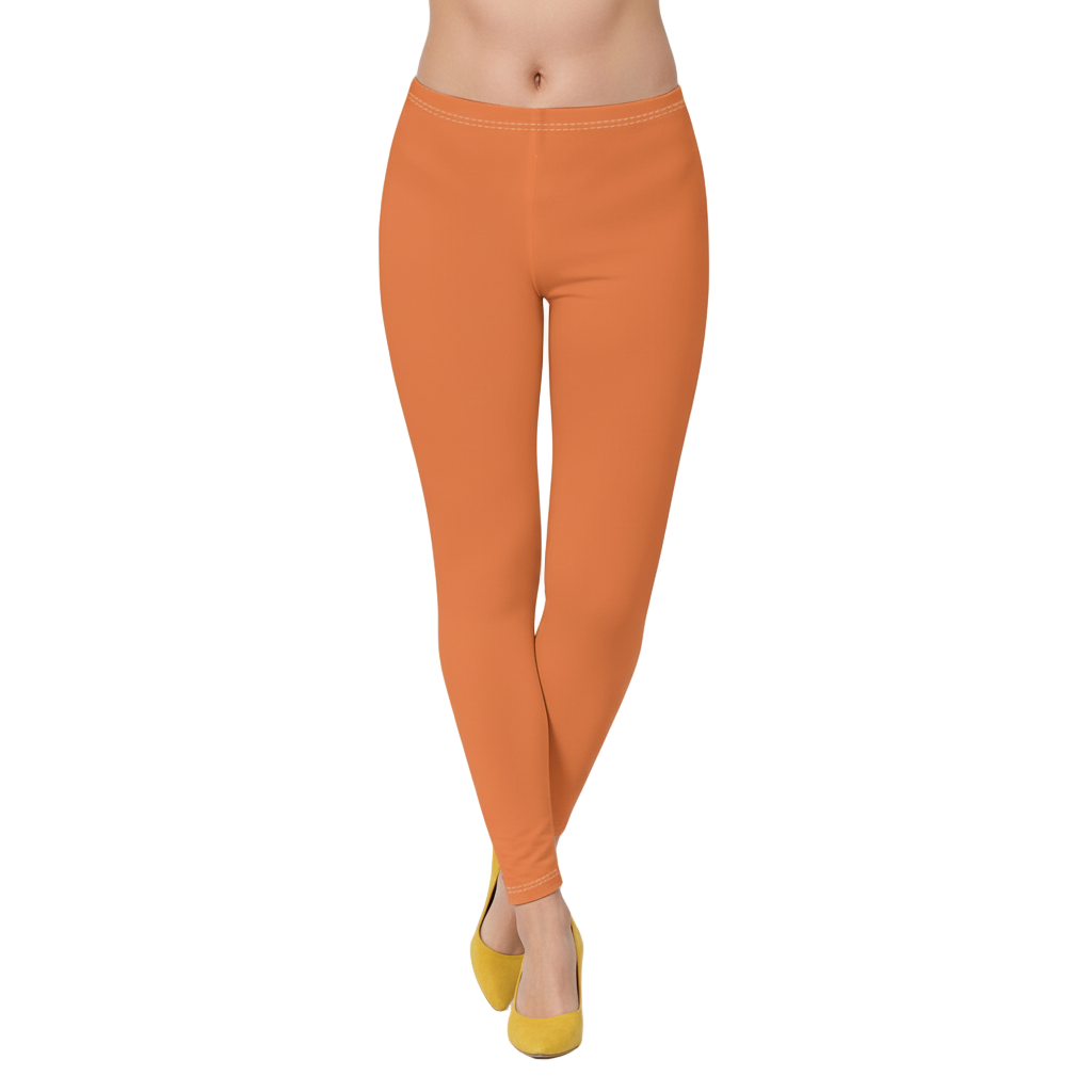 Safrana Solid Series Everyday Leggings in Burning Orange - Vibrant - Athleisure - Blissfully Brand