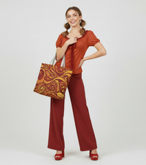 Safrana Series Dark Red Wide Leg Pants