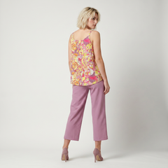 Semia Purple High Waist Flare Cropped Pants
