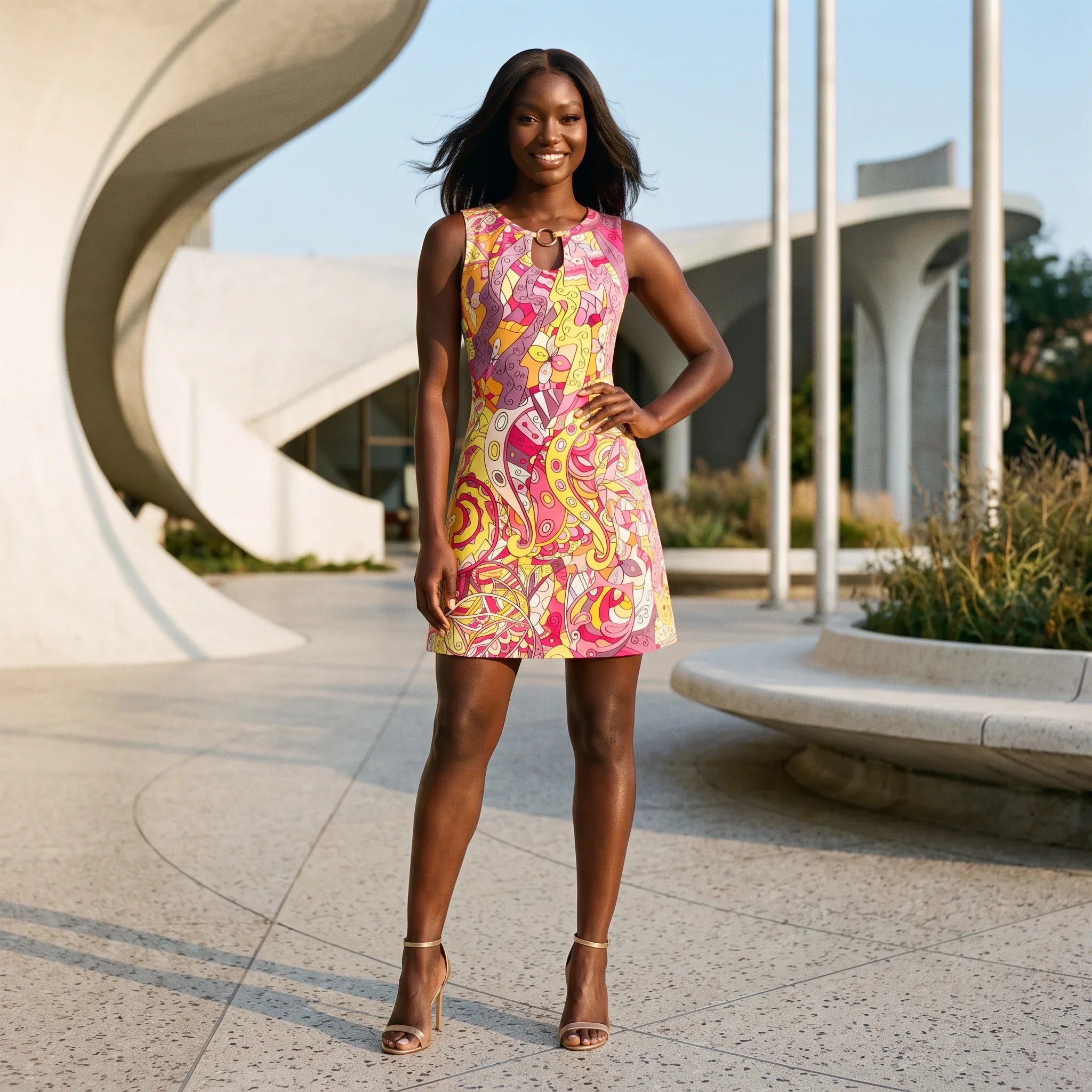 Semia Sleeveless Keyhole Neck Dress