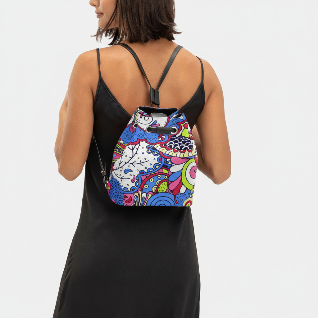 Sechia Leather Bucket Backpack