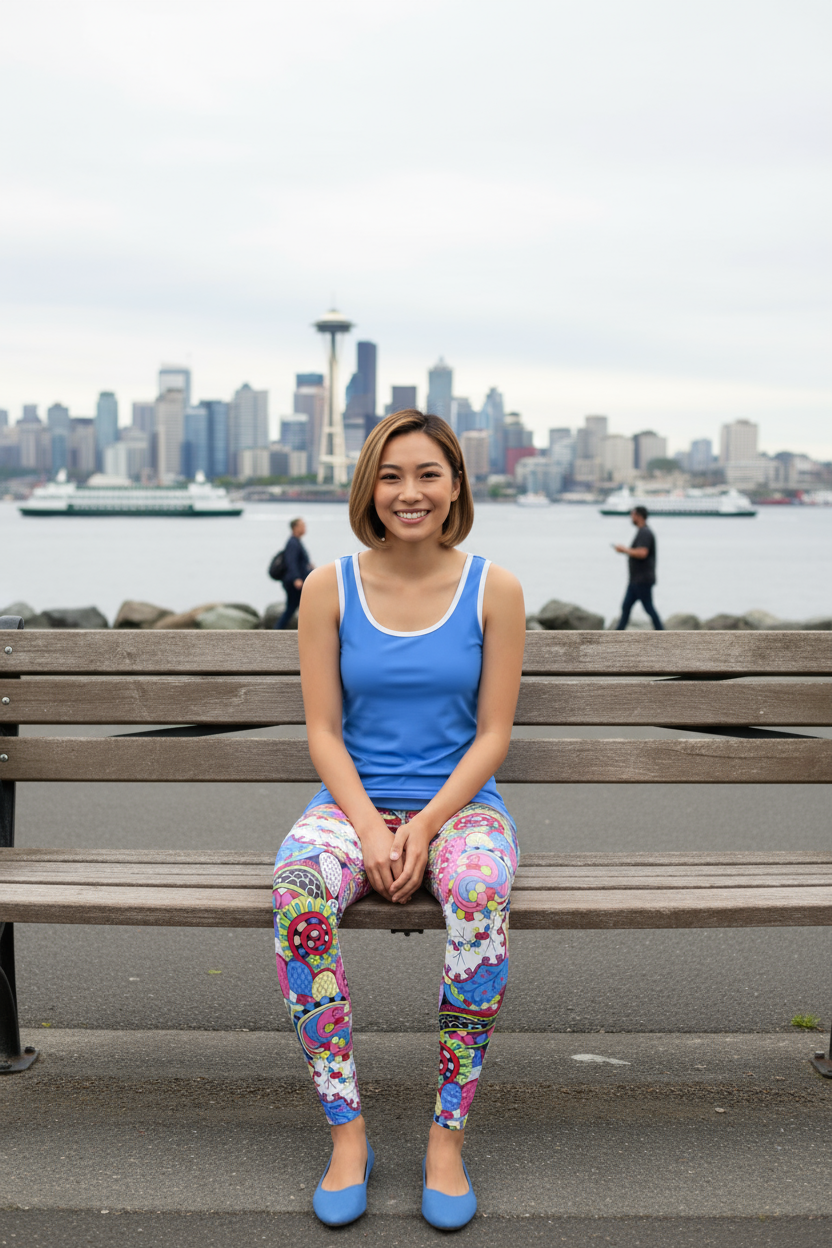 Sechia Blue Scoop Neck Tank Top