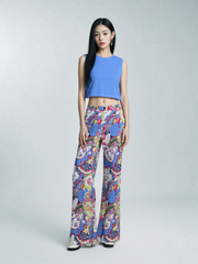 Sechia Blue Cropped Tank Top