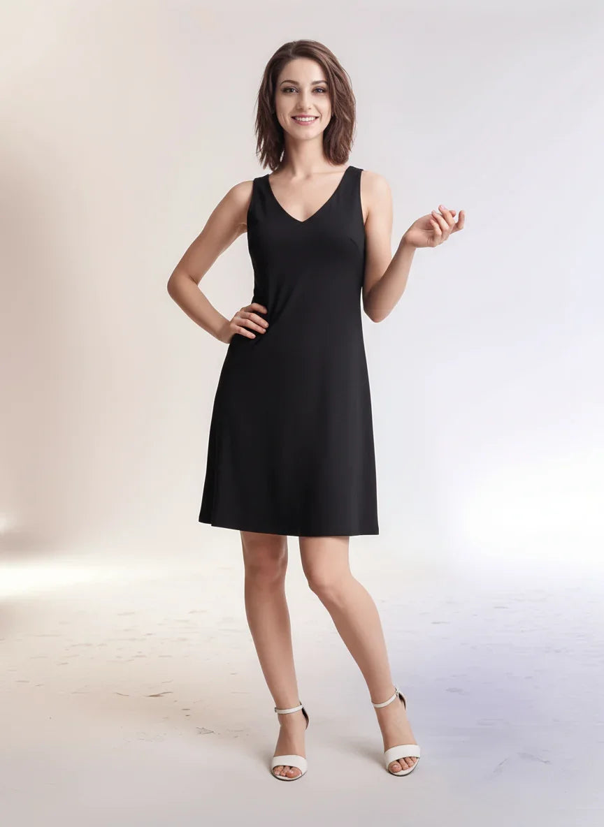 Sechia V-neck Sleeveless Reversible Dress