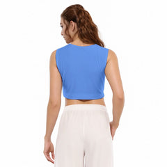 Sechia Blue Cropped Tank Top