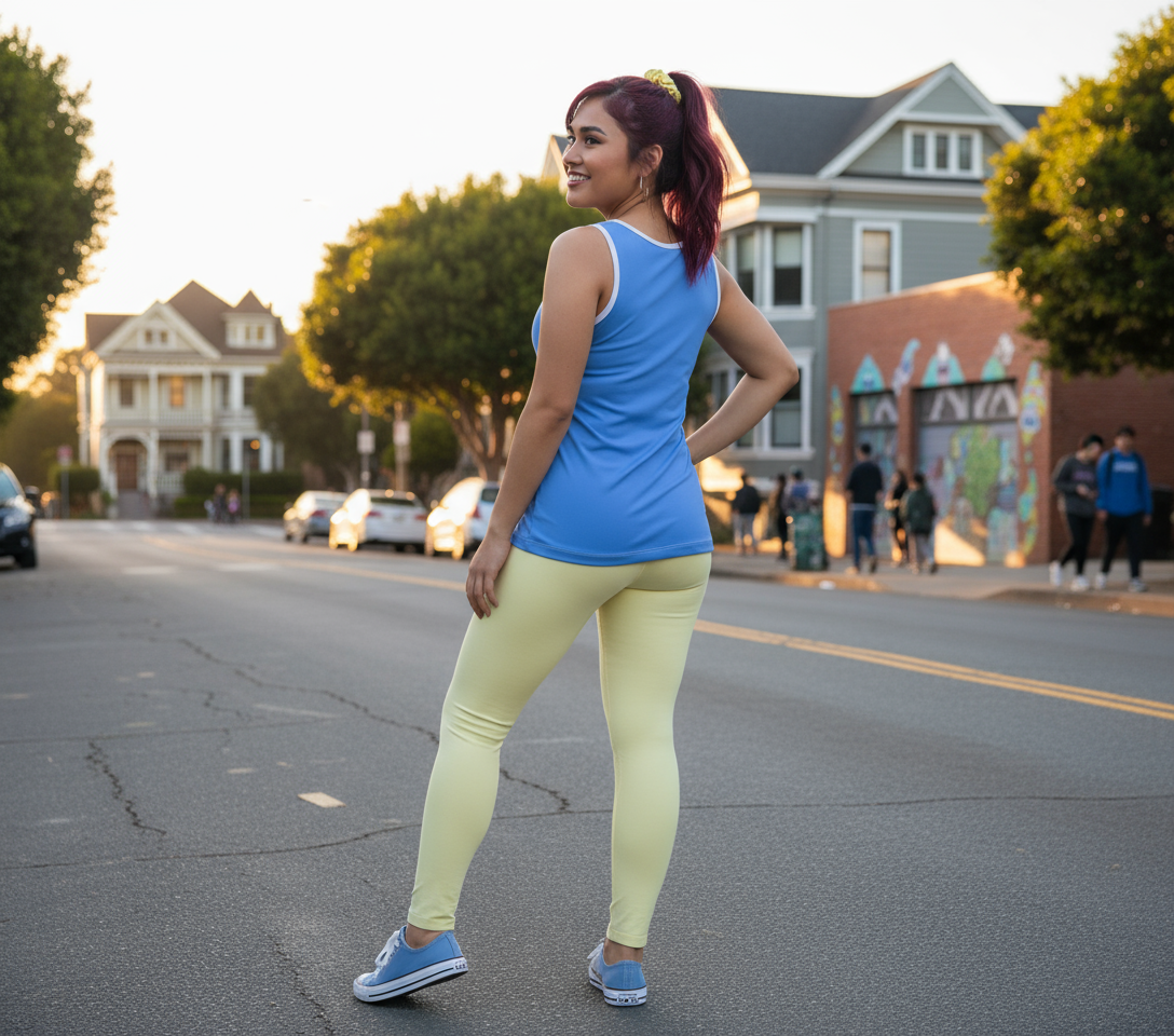 Sechia Drover Yellow LYCRA® Mid-Rise Leggings