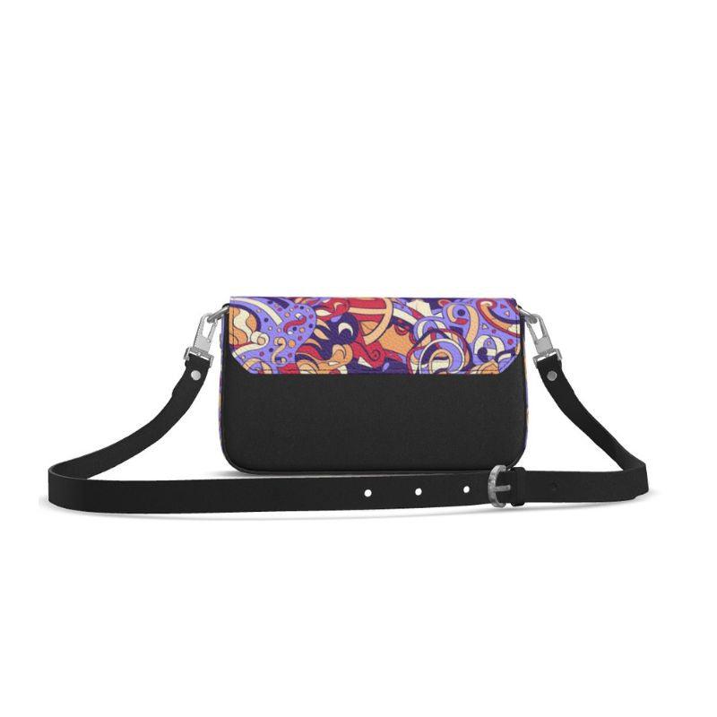 Sechie Leather Crossbody Flap Over Box Clutch