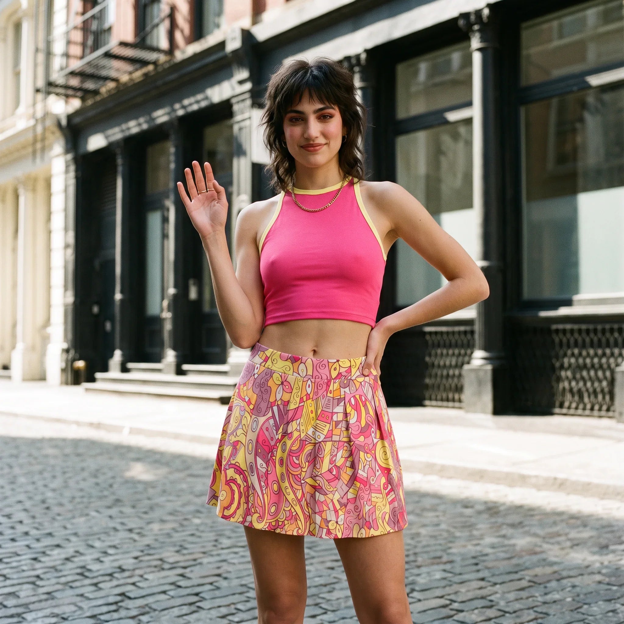Semia Color Series High-neck Racerback Crop Top