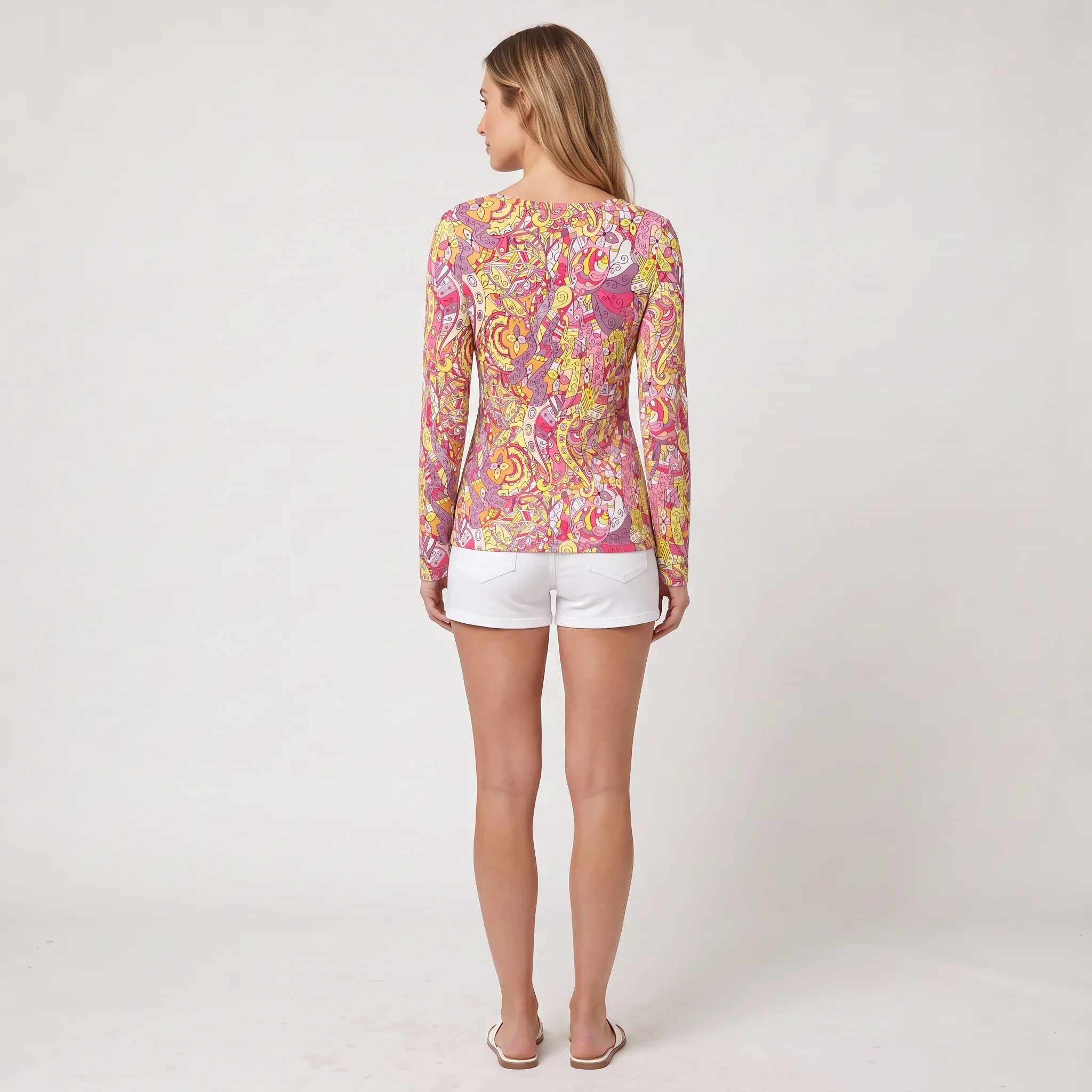 Semia Ribbed Long Sleeve Henley Top