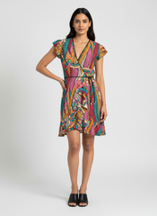 Taki Flounce Wrap Dress