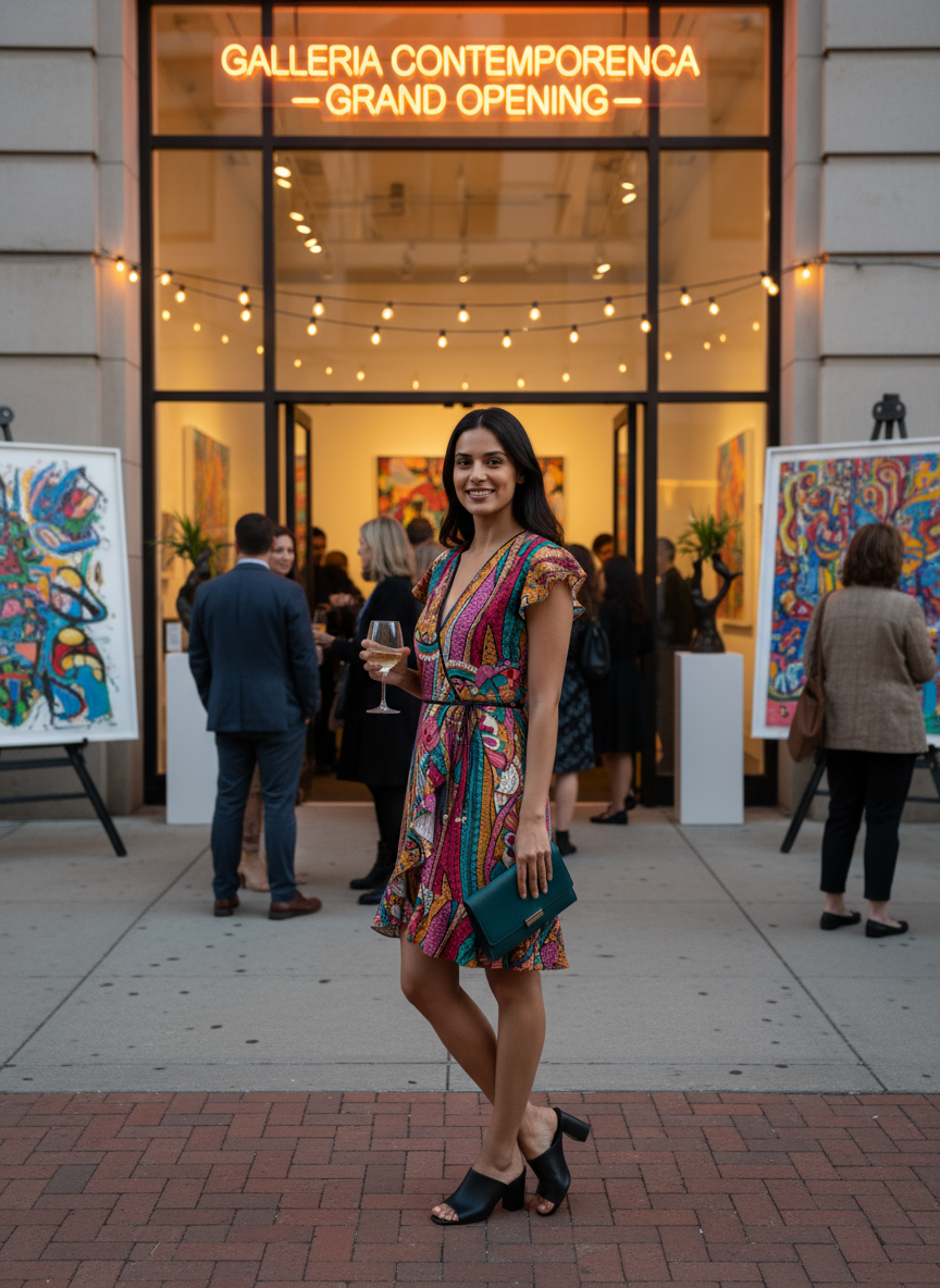Taki Flounce Wrap Dress