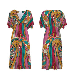 Takl Draped V-neck Midi Dress