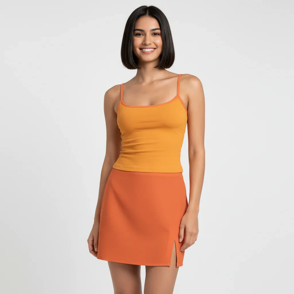 Tangerine Splash Cami Tank Top - Core Essentials
