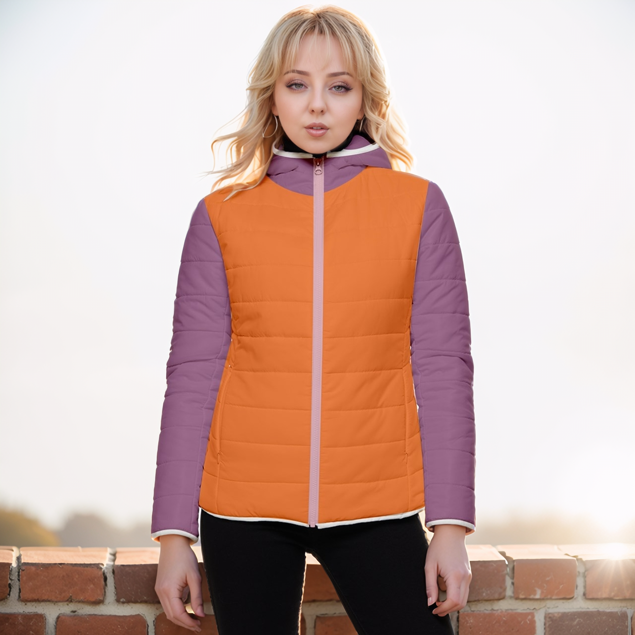 Amai Color Block Hooded Quilted Jacket