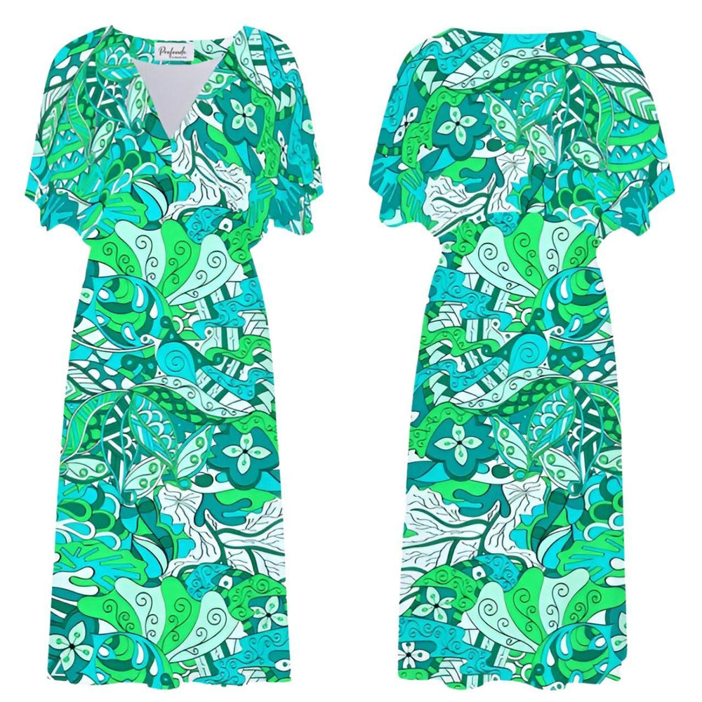 Umibe Draped V-neck Midi Dress - Blissfully Brand