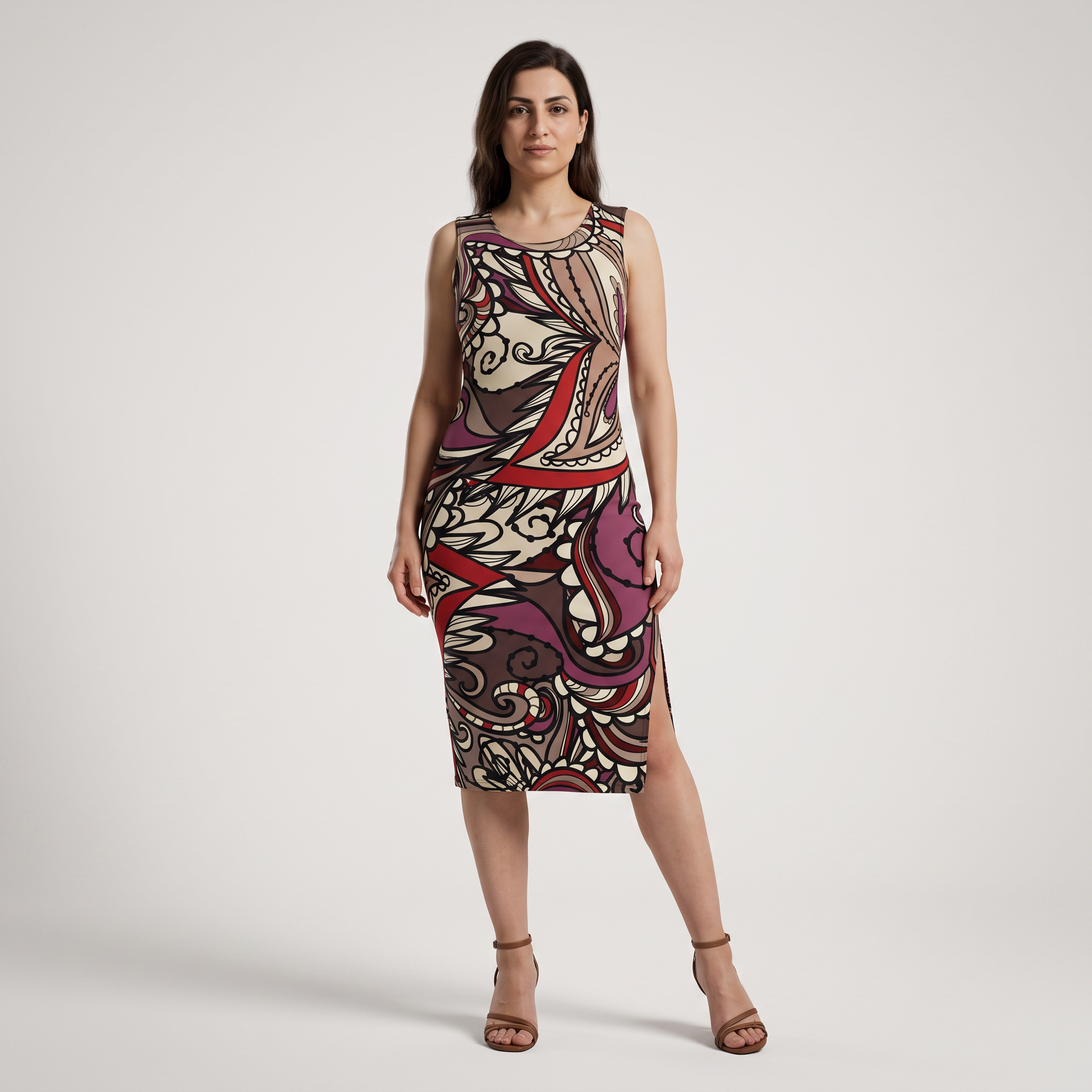 Unia Bodycon Split Leg Midi Dress