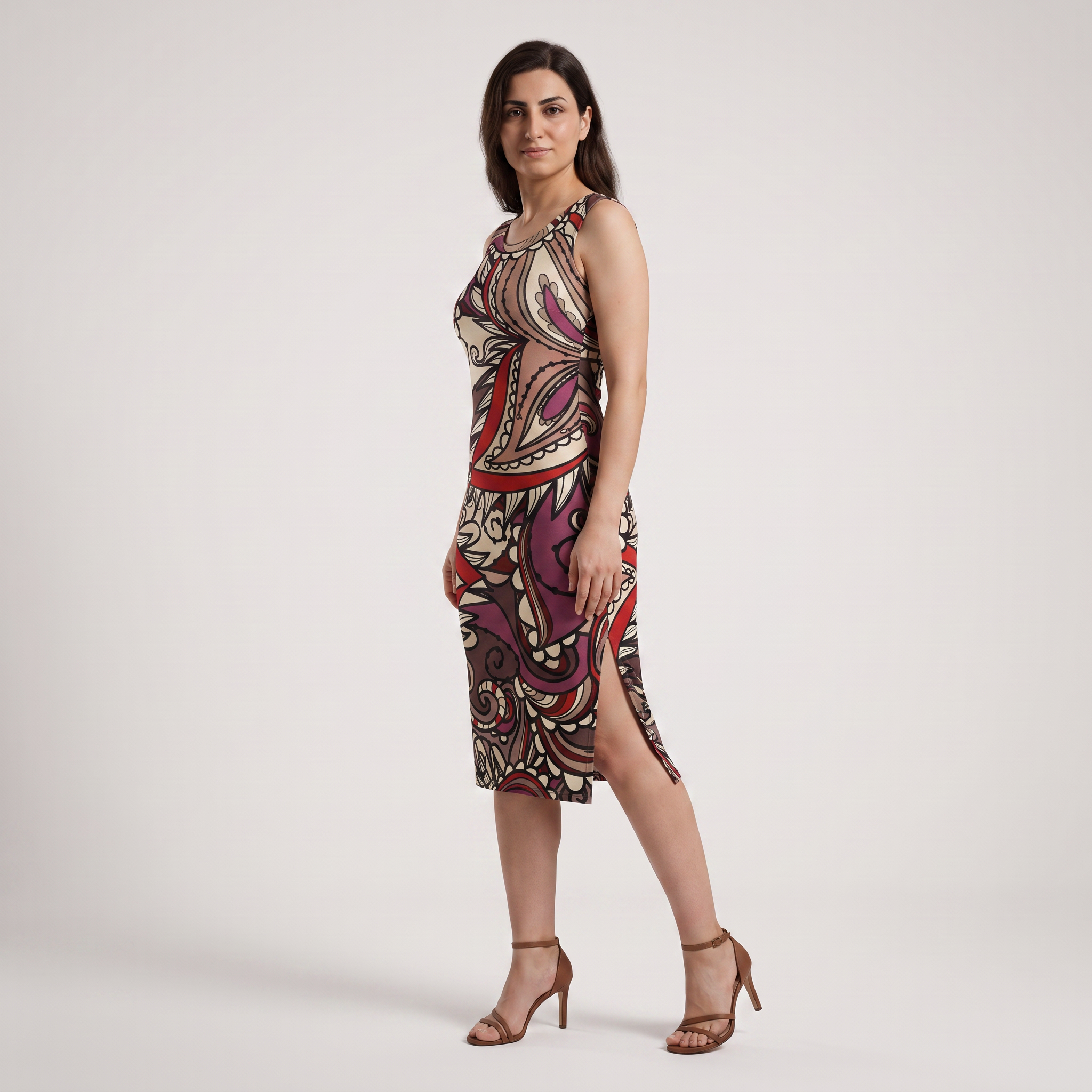Unia Bodycon Split Leg Midi Dress