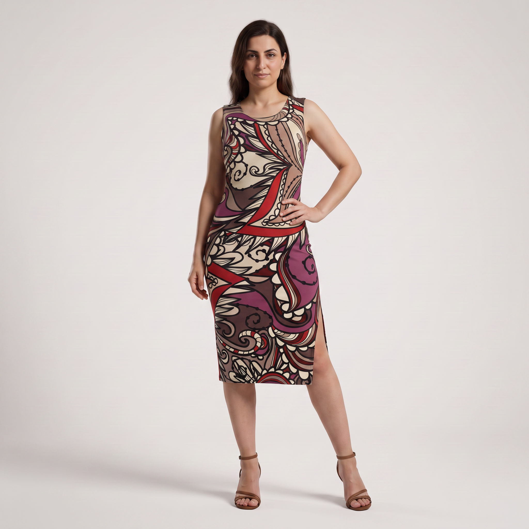 Unia Bodycon Split Leg Midi Dress