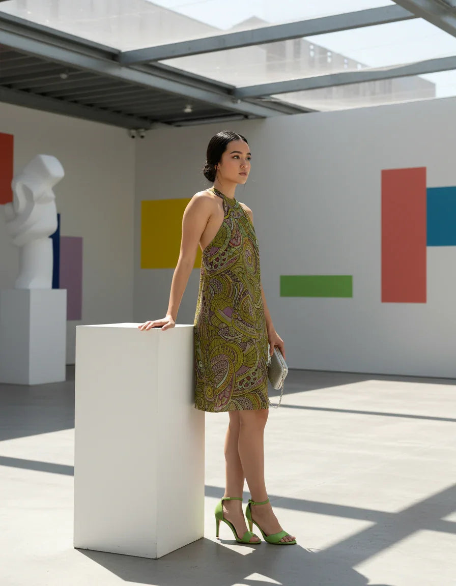 Wanda Halter Flare Dress