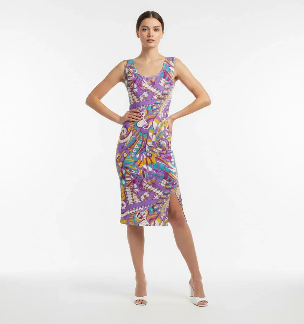 Yume Bodycon Split Leg Midi Dress